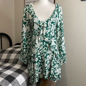 Free people plunging neckline dress sz xs new